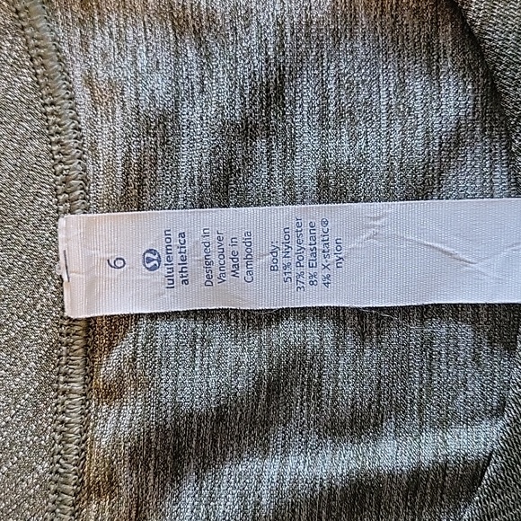 LULULEMON Racerback Tank, Sz: 6, Army/Olive Green, EUC - Picture 4 of 11